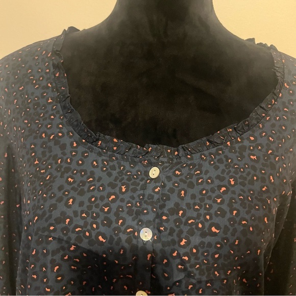 DOLAN by Anthropologie Women’s Nave/Black‎ Leopard Print Blouse Sz M - Picture 3 of 10